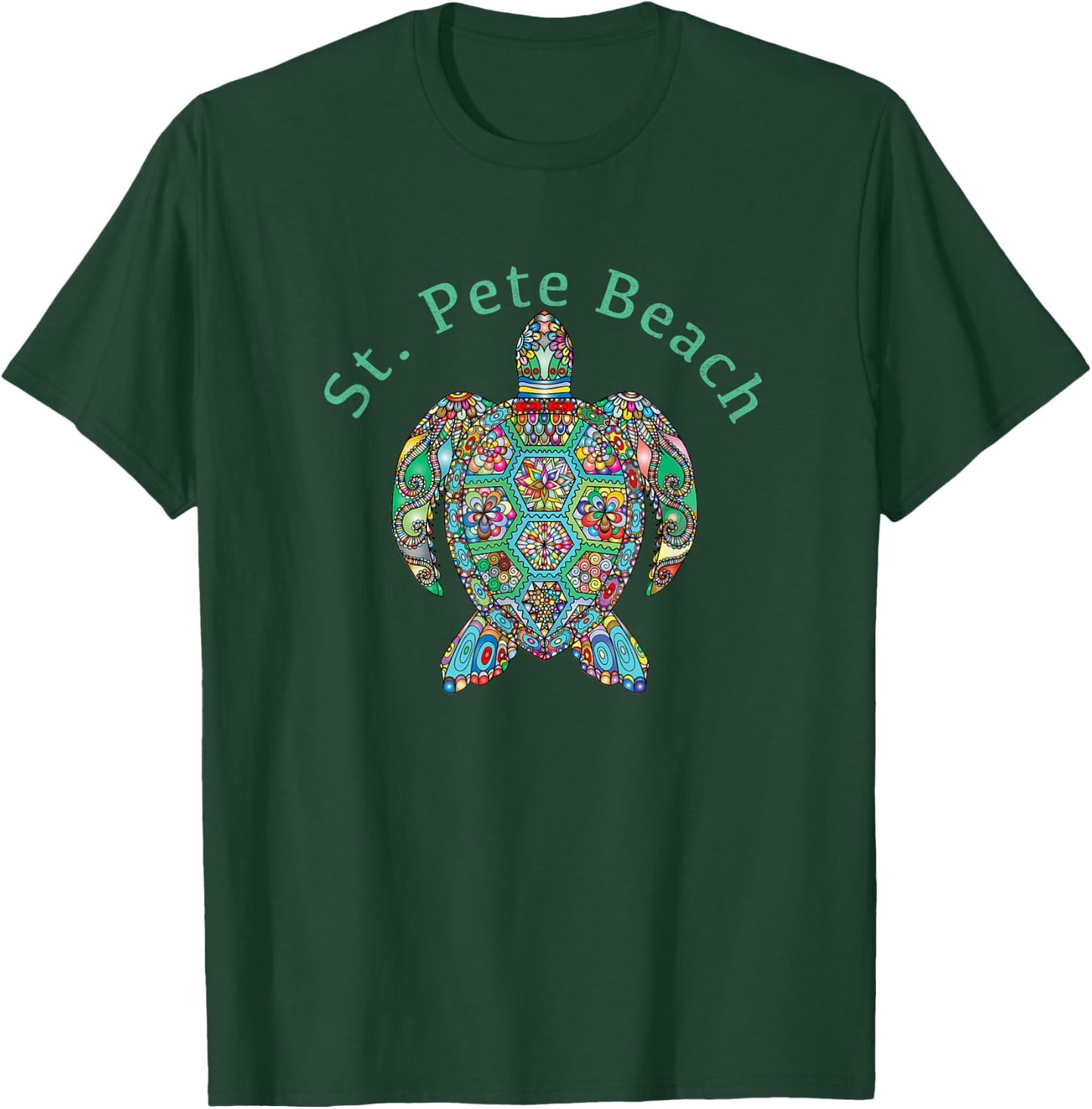 St. Pete Beach Tribal Turtle Gift T-Shirt - T-Shirt | Forest