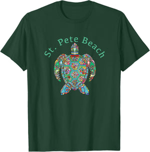 St. Pete Beach Tribal Turtle Gift T-Shirt - T-Shirt | Forest