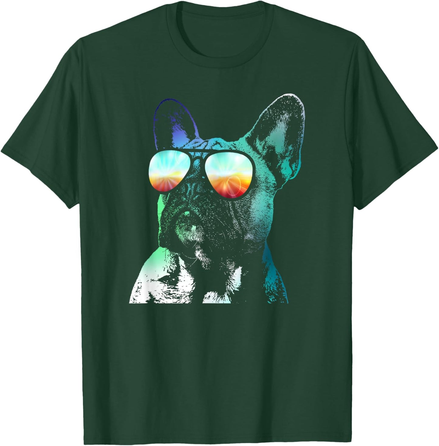 French Bulldog Neon Dog Shirt T-Shirt - T-Shirt | Forest
