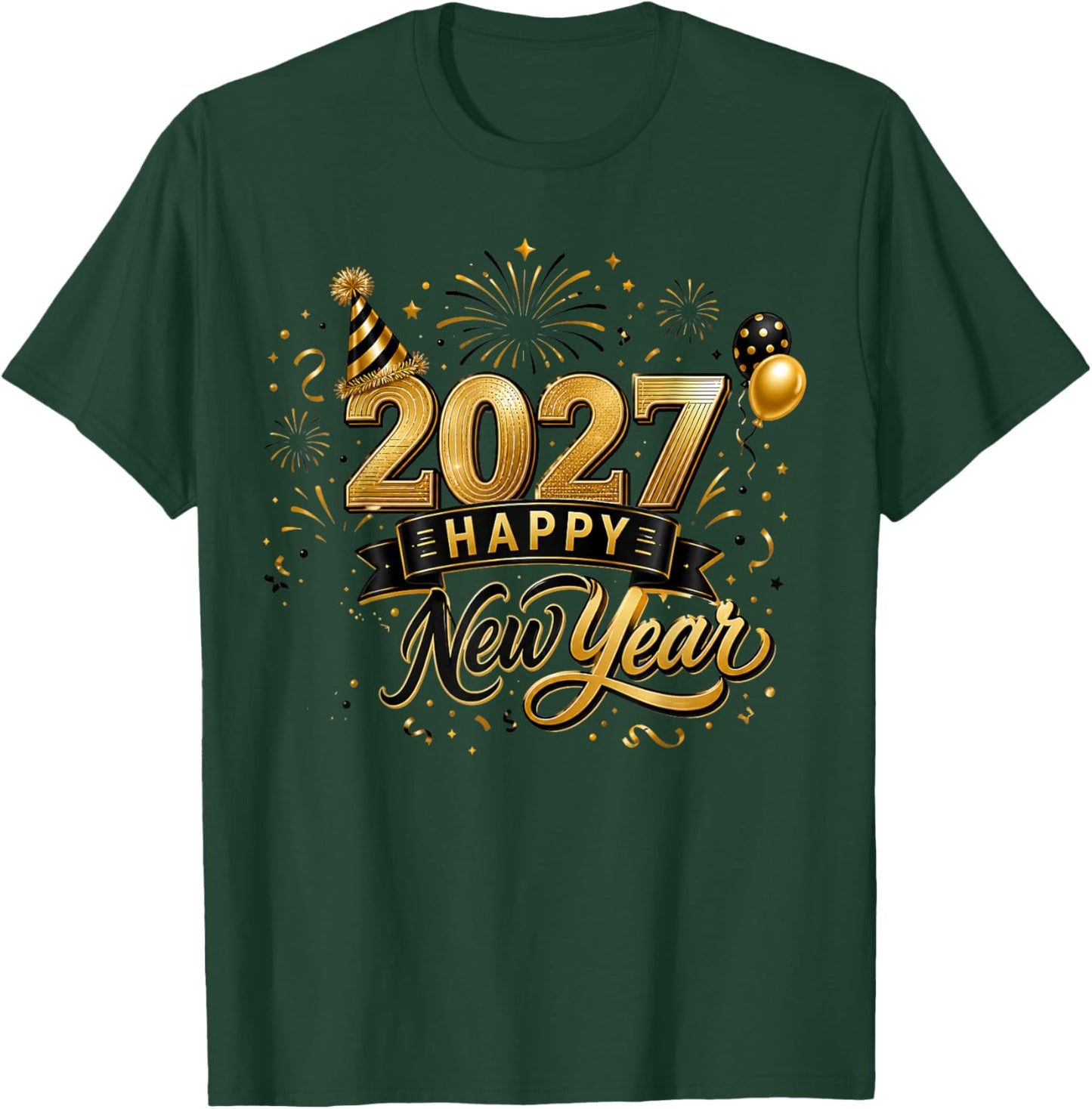 Happy New Year Party 2027 Funny Balloon Family Matching T-Shirt - T-Shirt | Forest