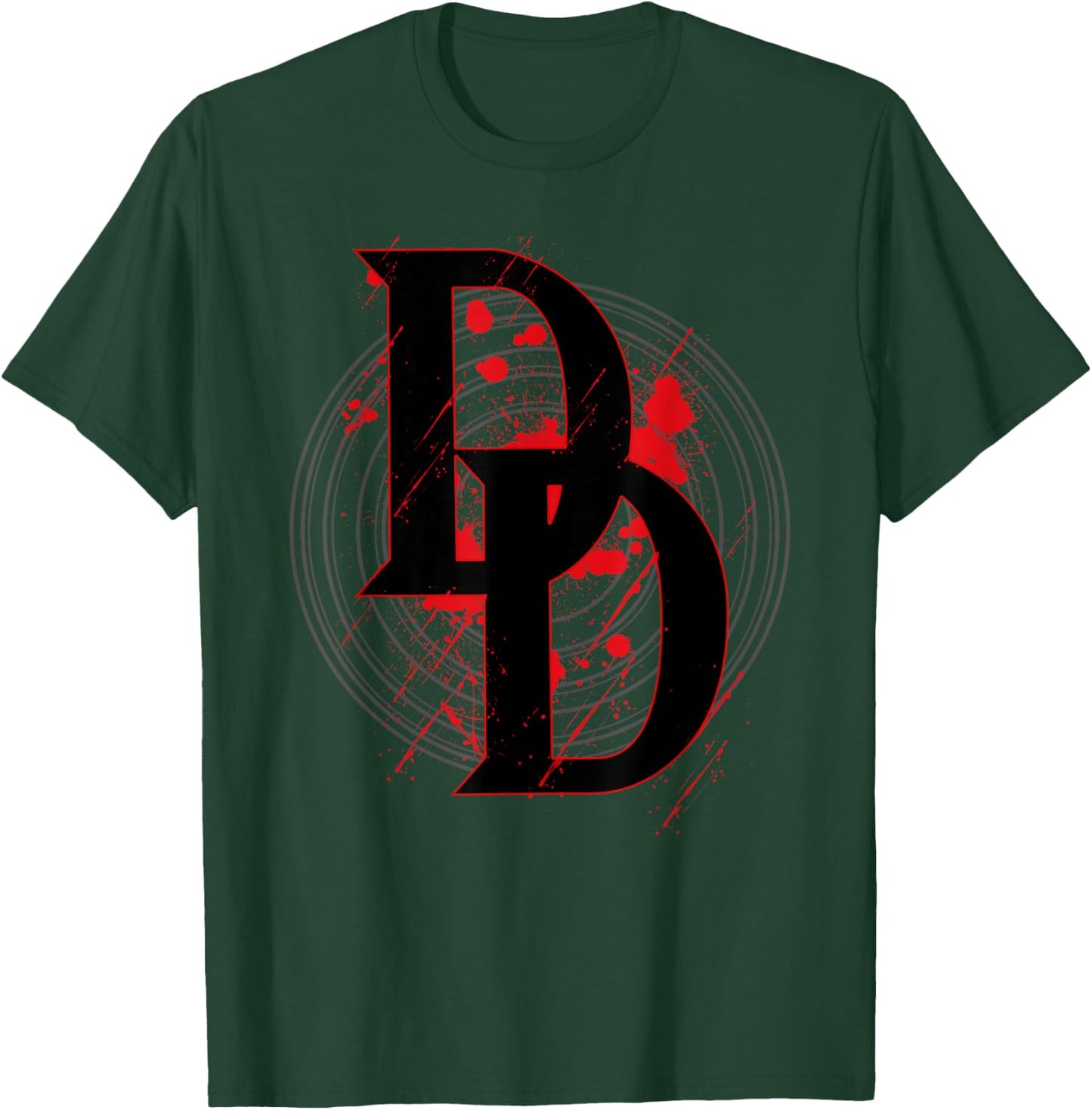 Marvel Daredevil DD Logo Vortex Red Rain Graphic T-Shirt - T-Shirt | Forest