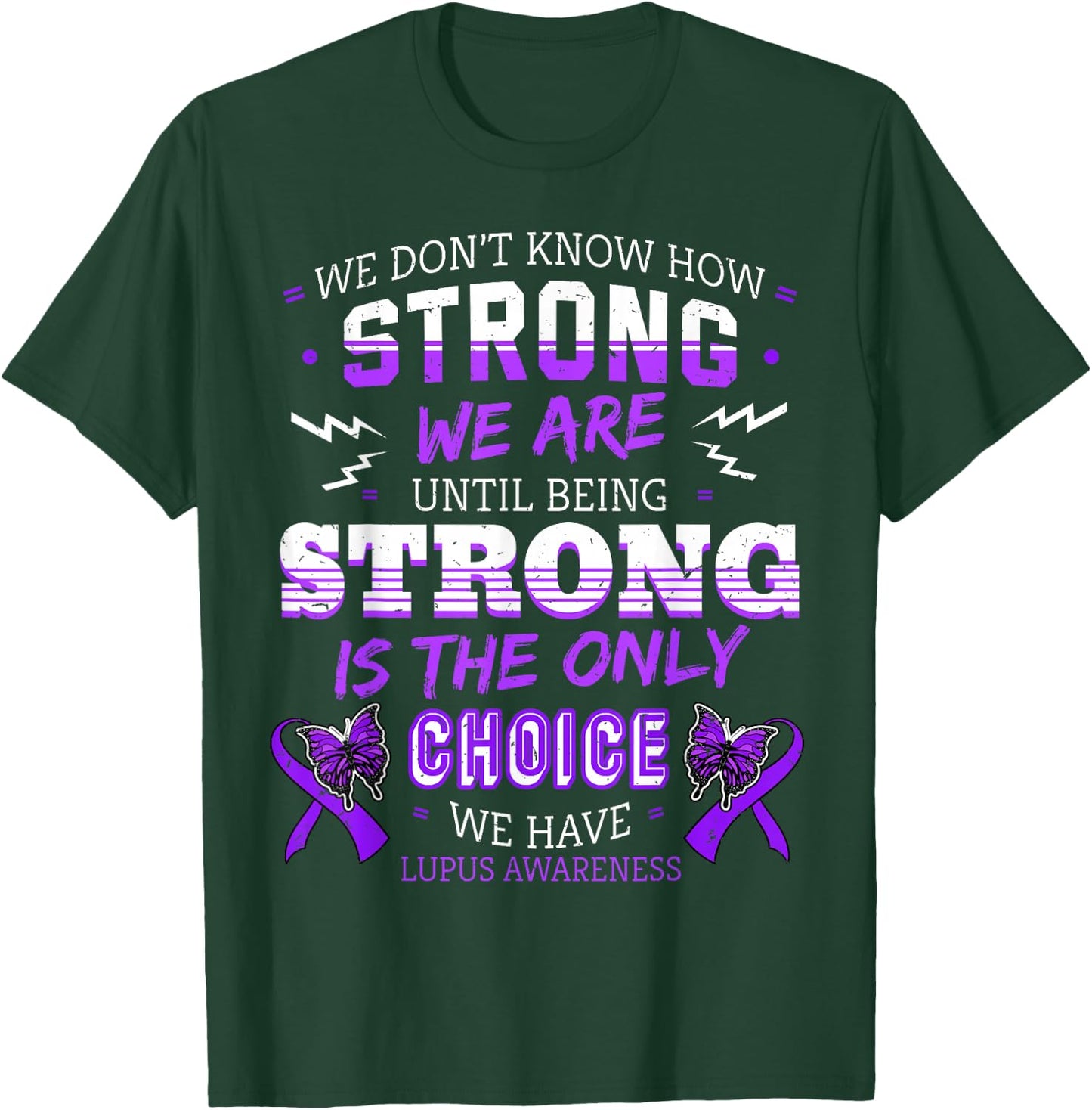 Lupus Awareness Shirt Organ Disease Ribbon Butterfly Gift T-Shirt - T-Shirt | Forest