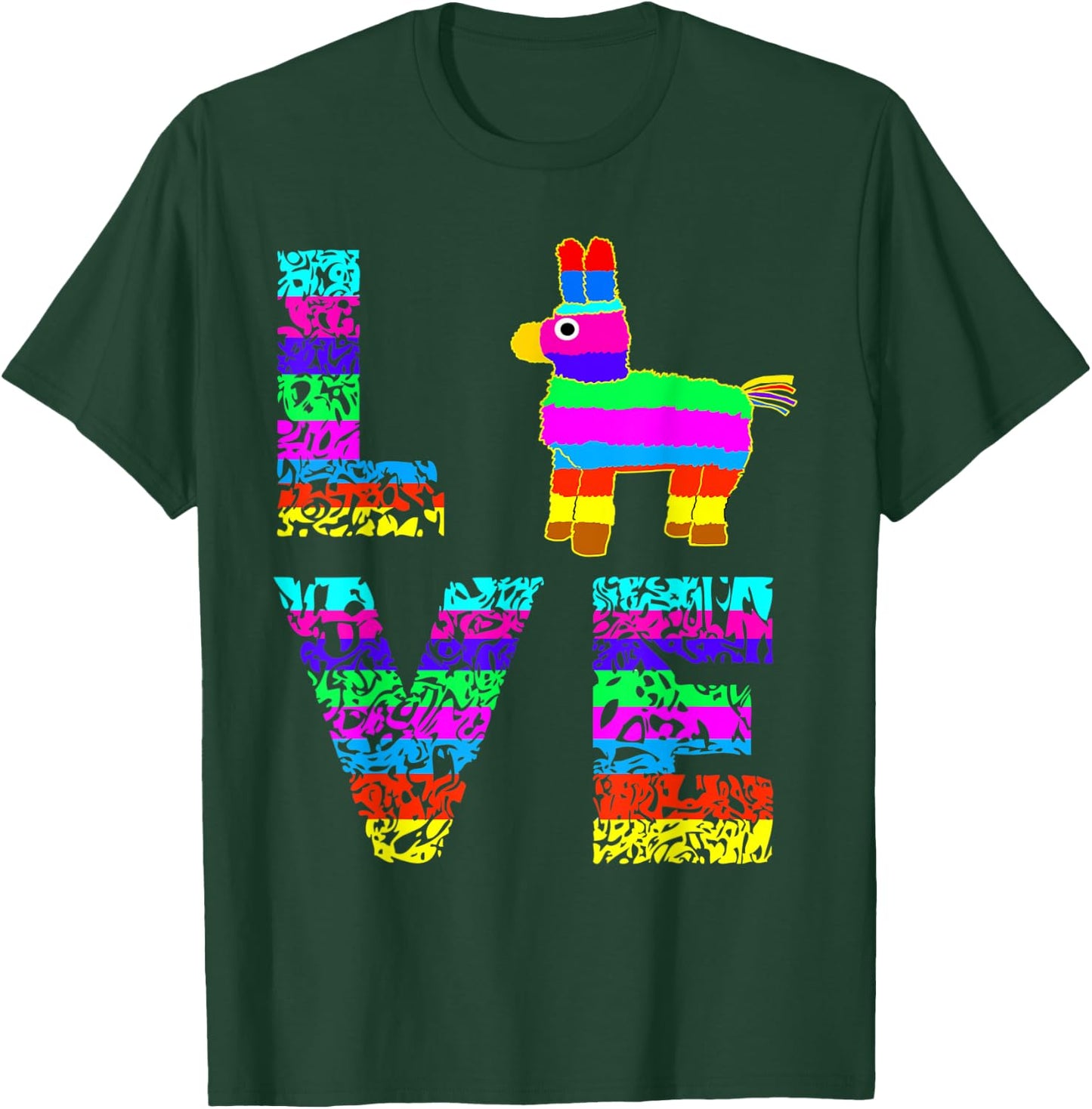 Funny Pinata Rainbow Horse Mexican Fiesta Party Hit T-Shirt - T-Shirt | Forest