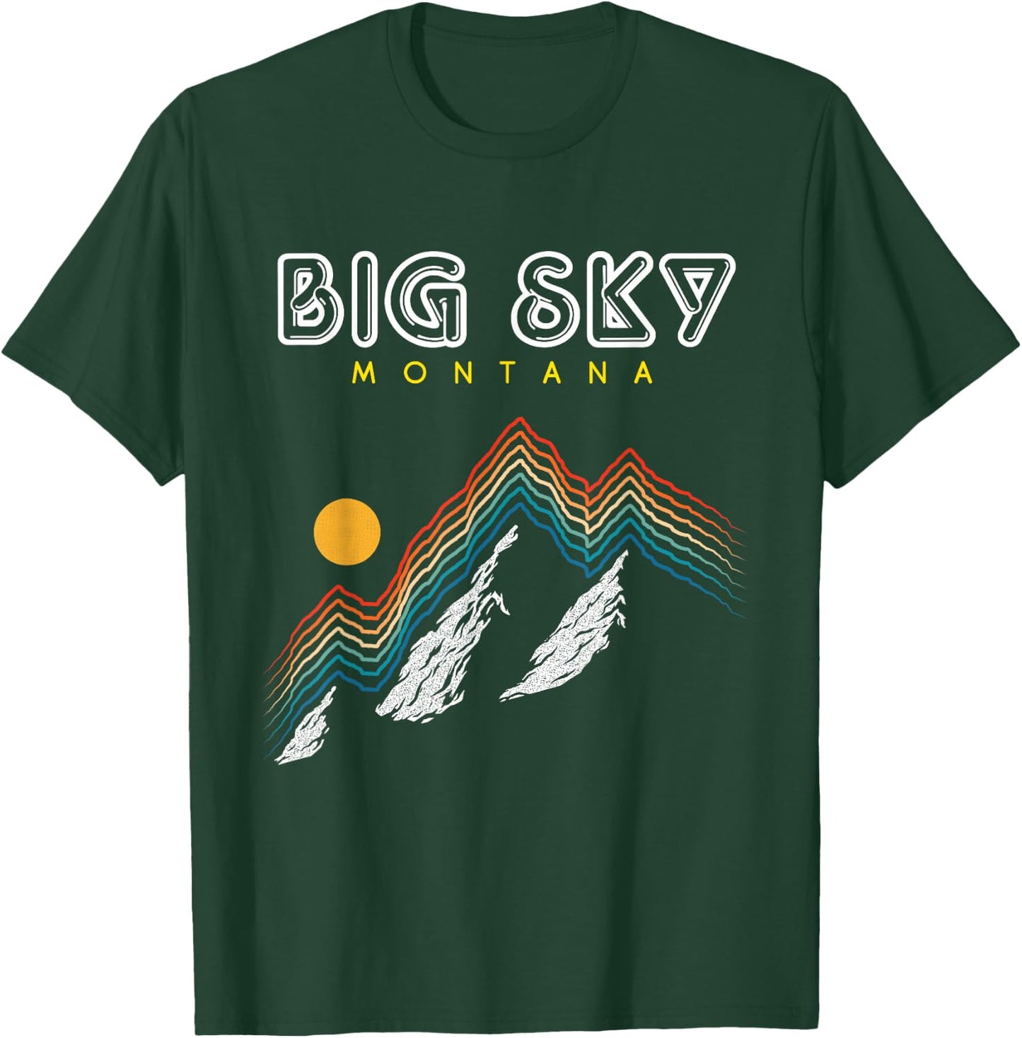 Big Sky Montana -USA Ski Resort 1980s Retro Collection Shirt T-Shirt - T-Shirt | Forest