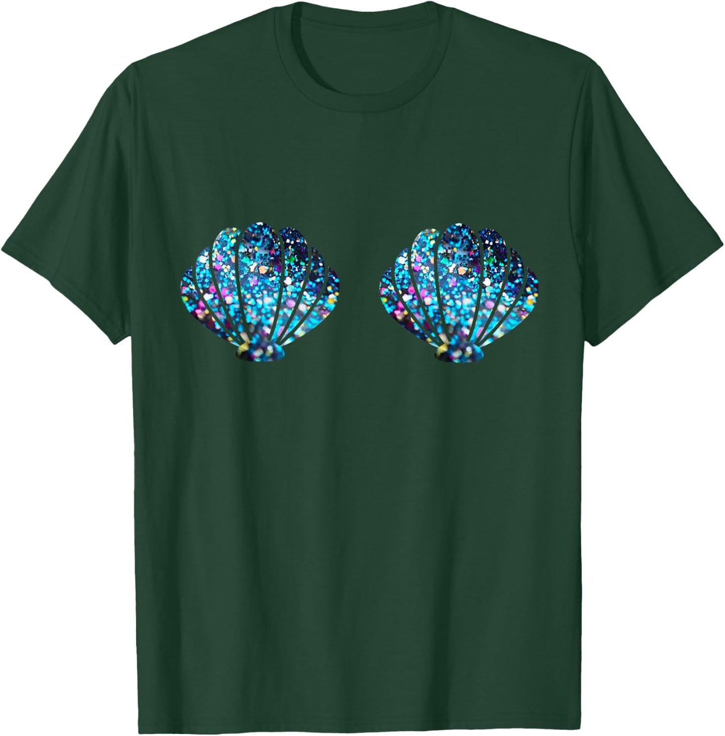 Mermaid Shell Shirt Mermaid Top Festival Birthday Party T-Shirt - T-Shirt | Forest