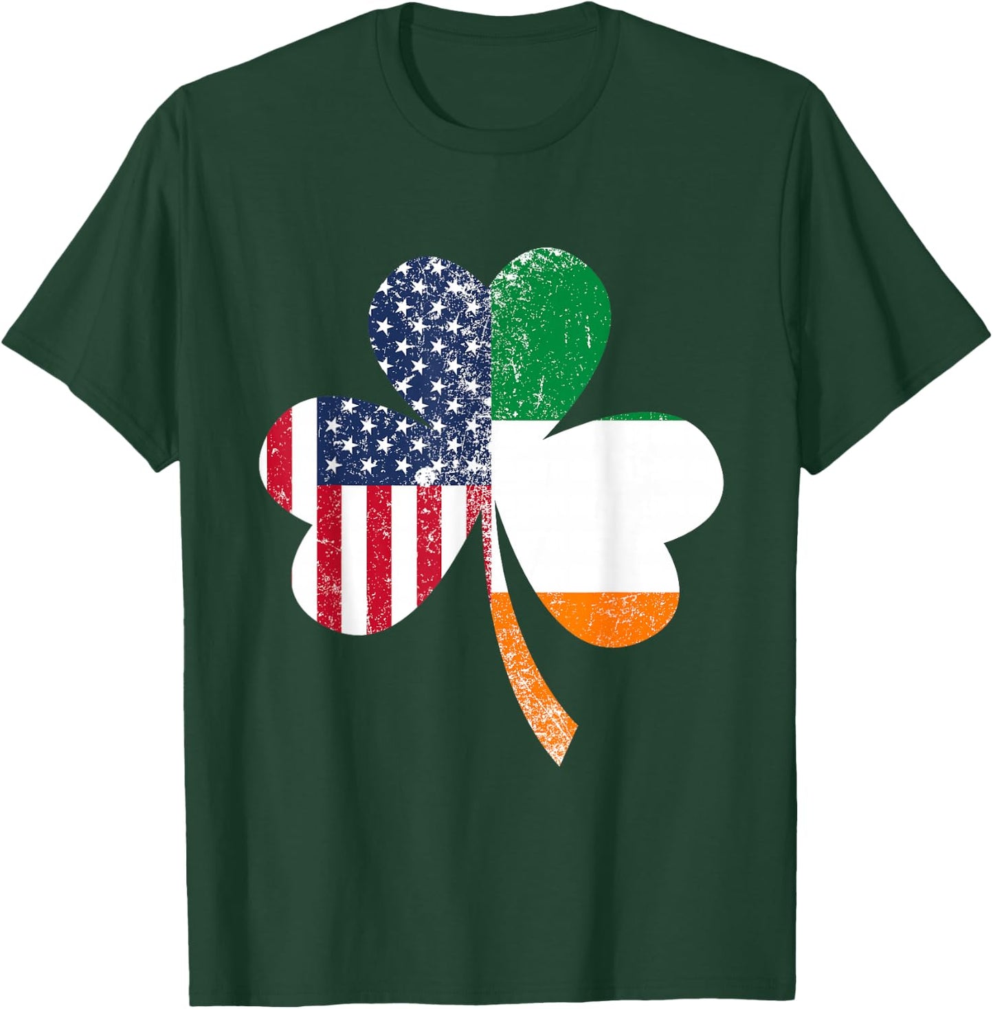 USA Flag US Irish Flag Gifts Ireland T-Shirt - T-Shirt | Forest