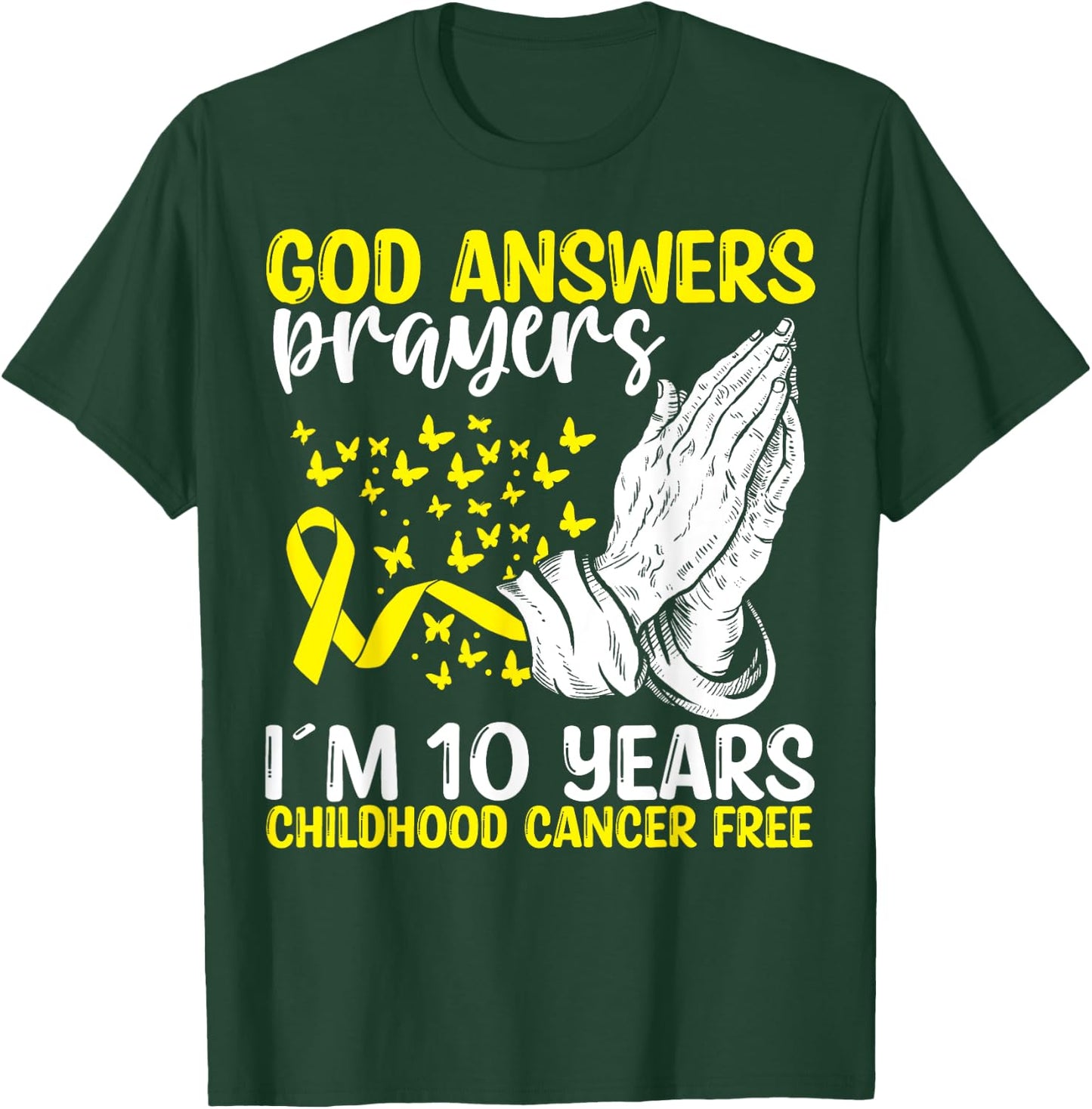 10 Years Childhood Cancer Free God Neuroblastoma Awareness T-Shirt - T-Shirt | Forest