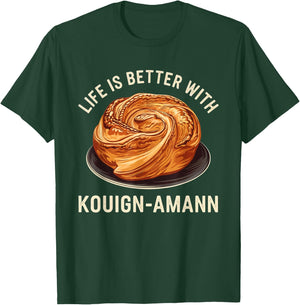 Kouign-Amann Lover | French Pastry Design | Bakery Art T-Shirt - T-Shirt | Forest