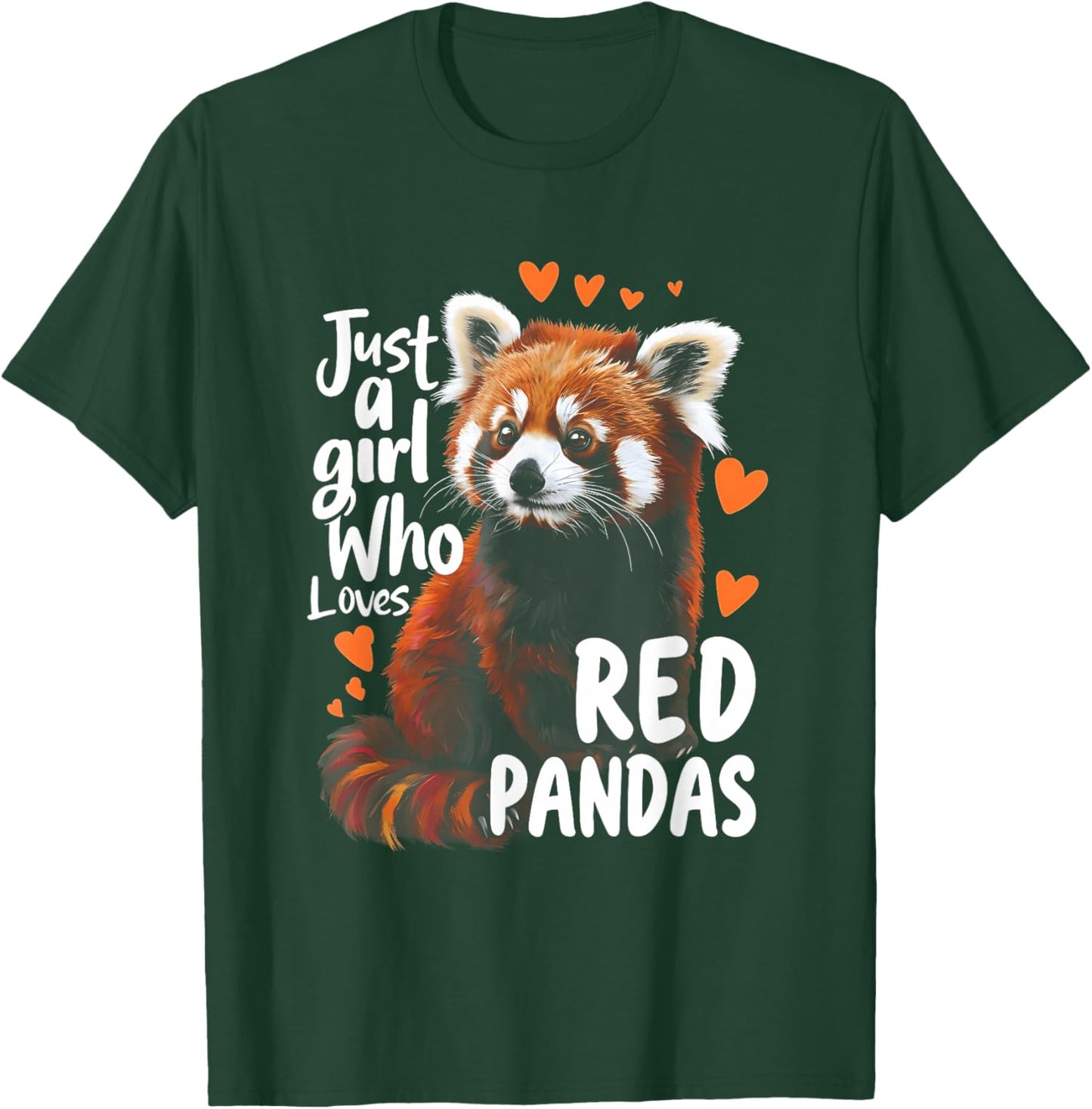 Animal Lover Just Girl Who Loves Red Pandas Kawaii Heart T-Shirt - T-Shirt | Forest