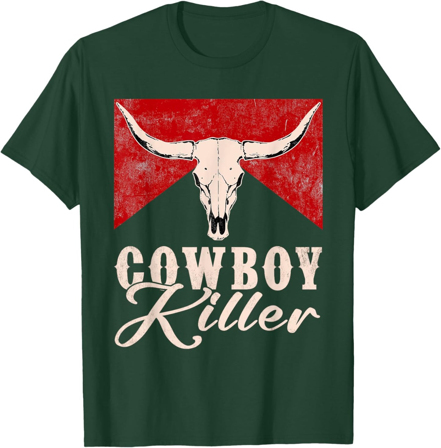 Killers Vintage Cowboy Western Rodeo Bull-Skull T-Shirt - T-Shirt | Forest