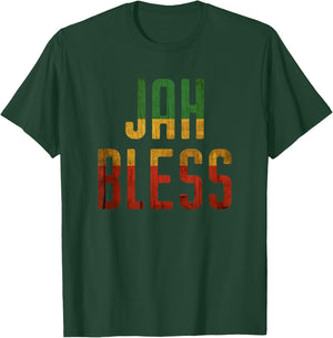 Jah Bless Rasta T Shirt Jamaica Roots Rock Reggae T-Shirt - T-Shirt | Forest