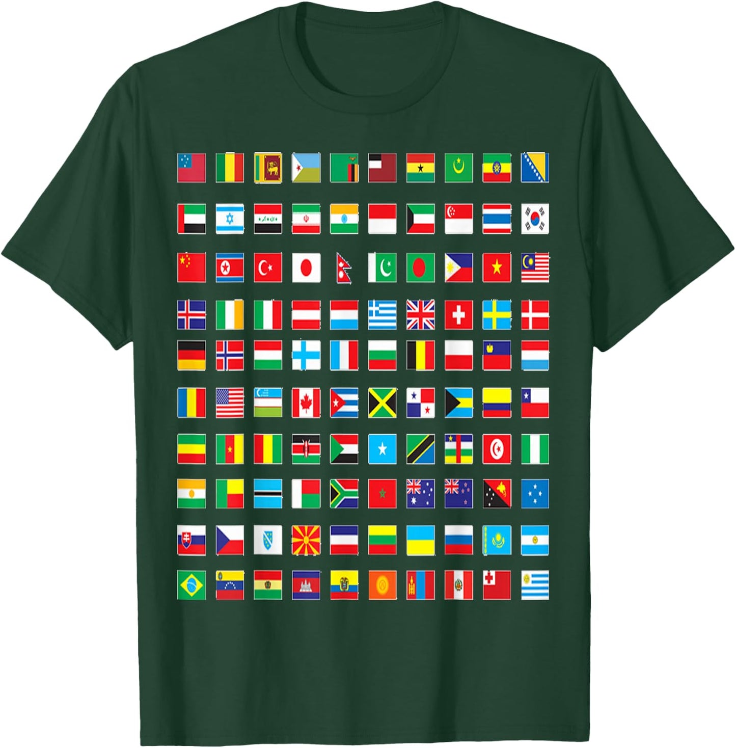 International world flags and world map for children T-Shirt - T-Shirt | Forest