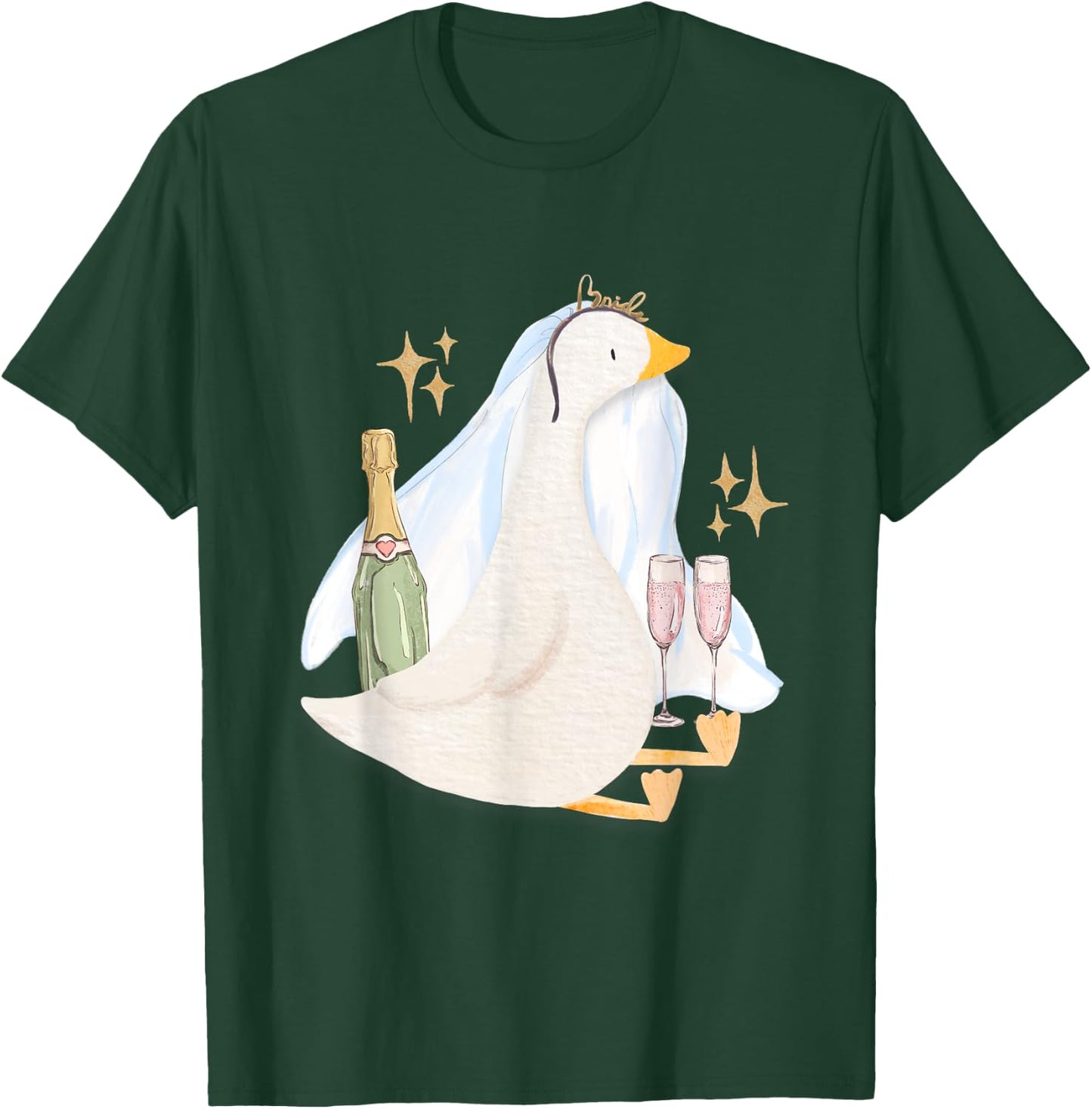 Silly Bride Goose Funny Silly Goose Bride Bachelorette T-Shirt - T-Shirt | Forest