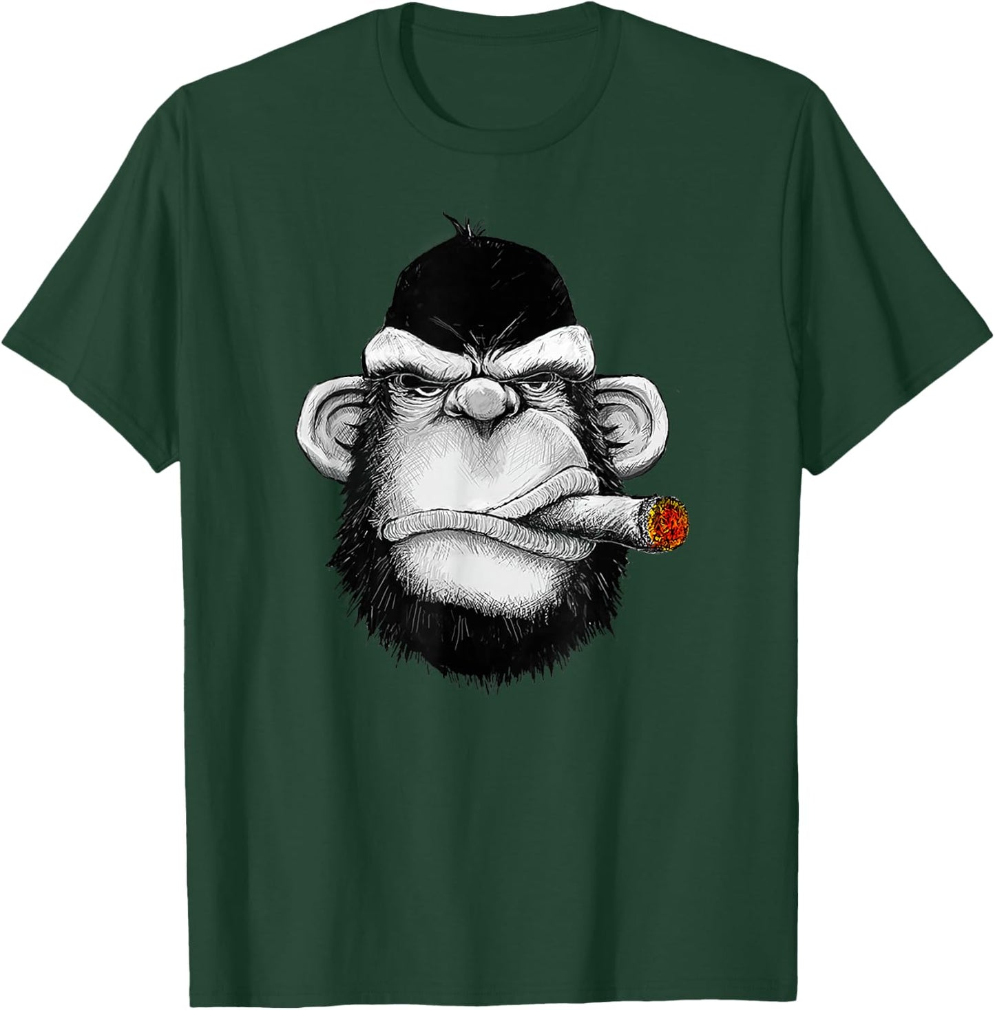Monkey Cigar Gorilla Smoking Cigarette T-Shirt - T-Shirt | Forest