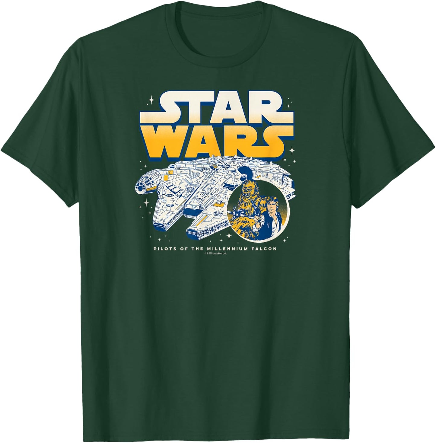 Star Wars - Han Solo Chewbacca Millennium Falcon T-Shirt - T-Shirt | Forest
