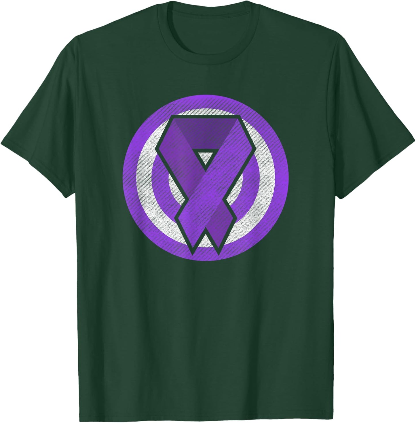 Epilepsy Awareness Purple Ribbon Super Hero T-Shirt - T-Shirt | Forest