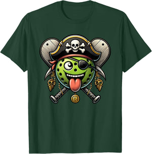 Pickleball Pirate Crossbones Halloween Kids T-Shirt - T-Shirt | Forest