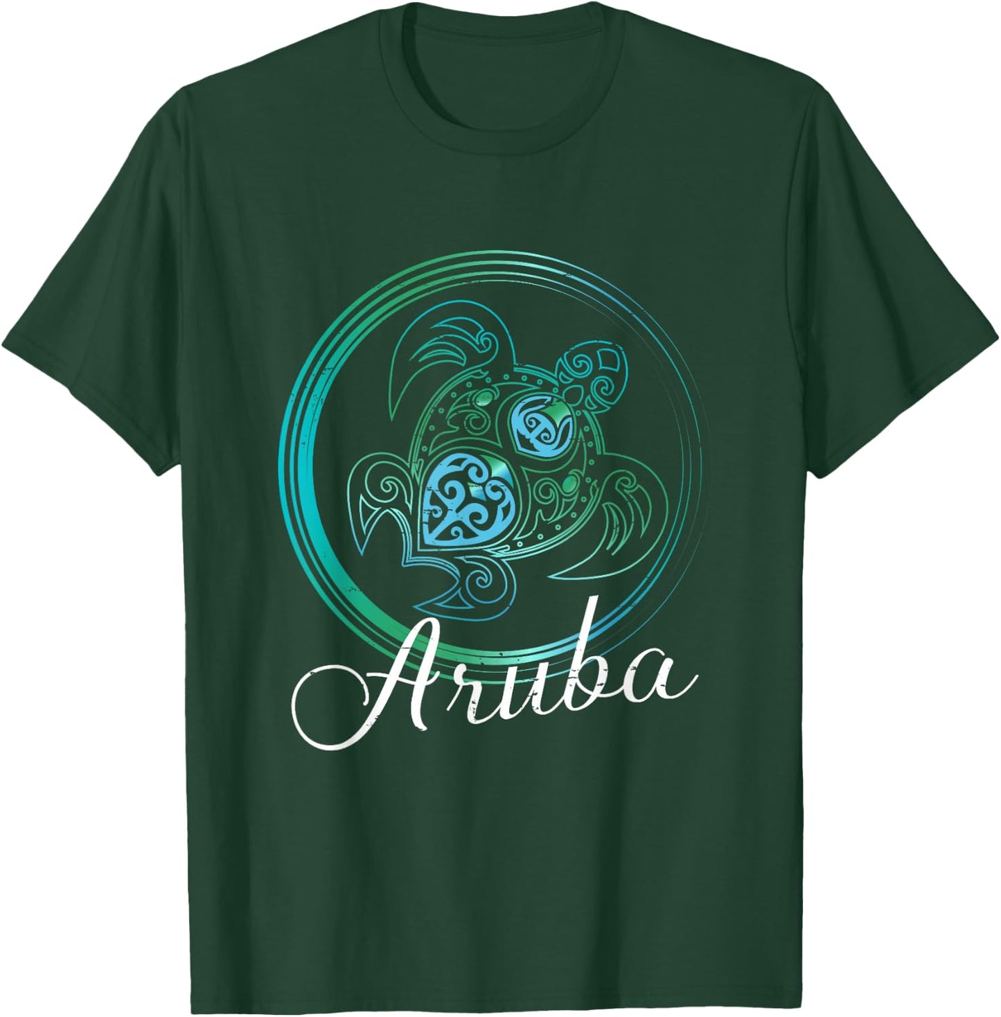 Aruba Tribal Turtle Souvenir Gift T-Shirt - T-Shirt | Forest
