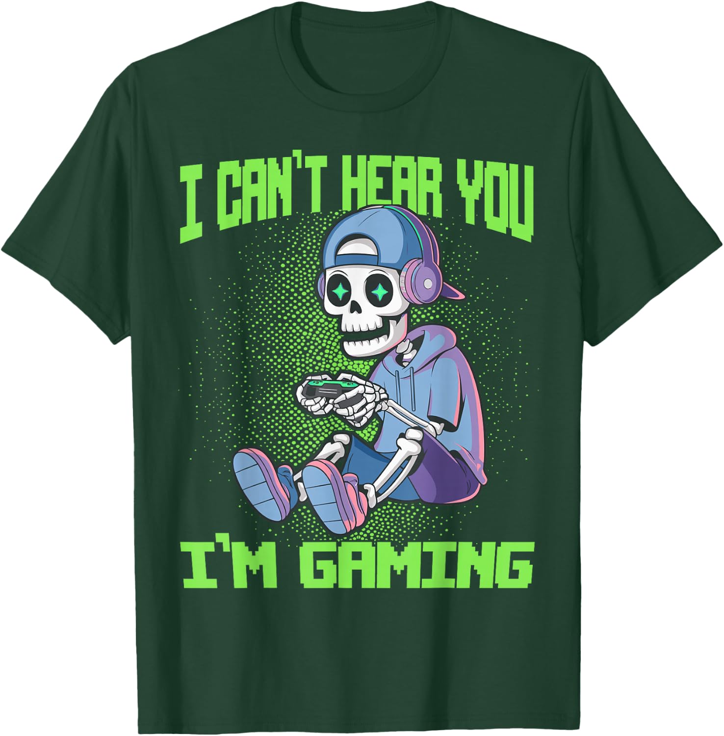 Gamer Skeleton Gaming Video Games T-Shirt - T-Shirt | Forest