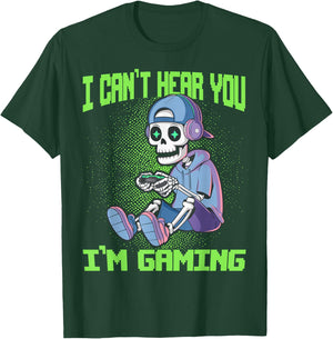 Gamer Skeleton Gaming Video Games T-Shirt - T-Shirt | Forest