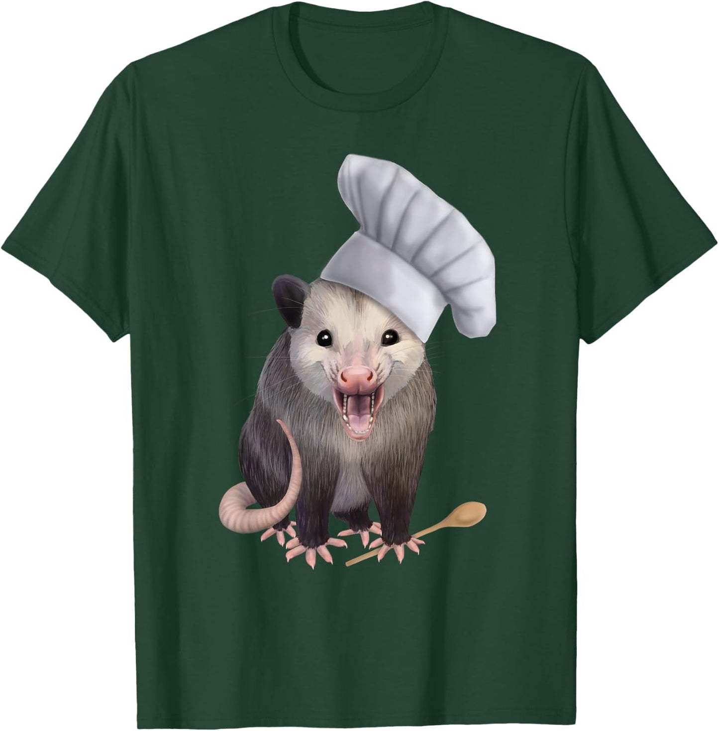 Chef Opossum - cute possum in a chefs hat T-Shirt - T-Shirt | Forest