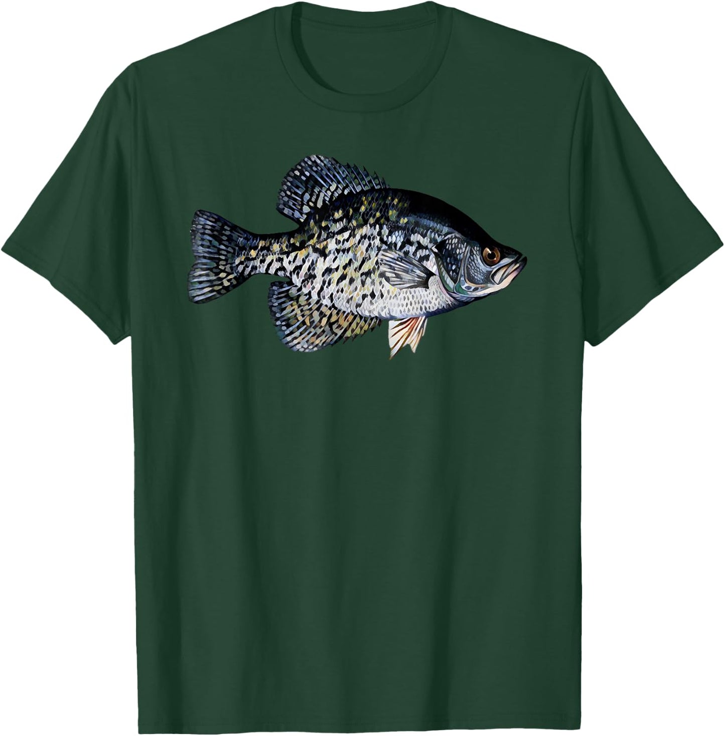 Black Crappie Fish Shirt, Lucky Crappie Fishing Gift T-Shirt - T-Shirt | Forest