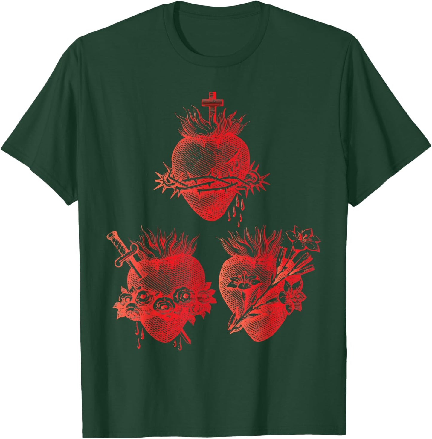 Sacred Heart of Jesus and Immaculate Heart of Mary Joseph 2R T-Shirt - T-Shirt | Forest
