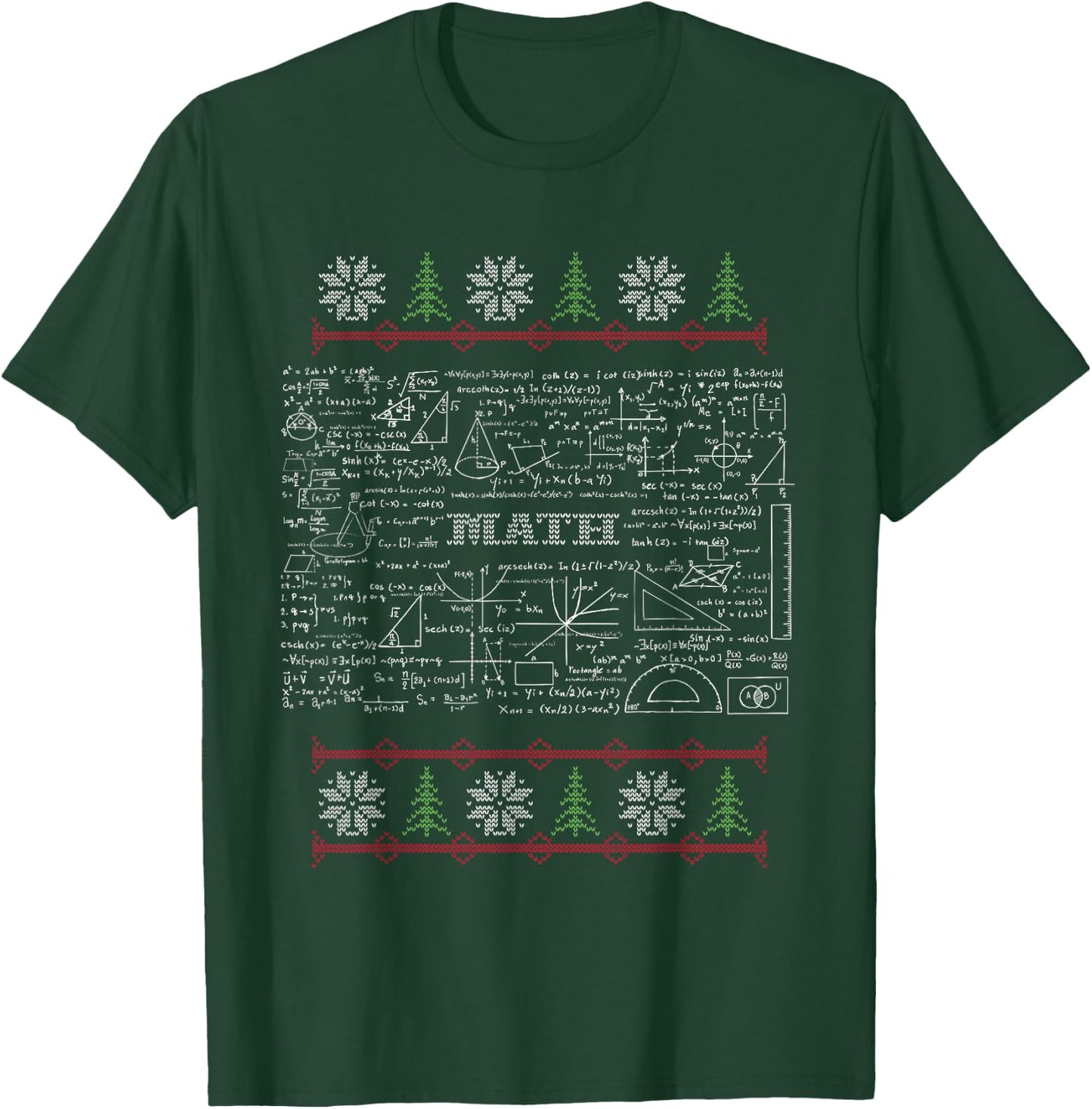 Science Math Ugly Sweater Christmas T-Shirt - T-Shirt | Forest