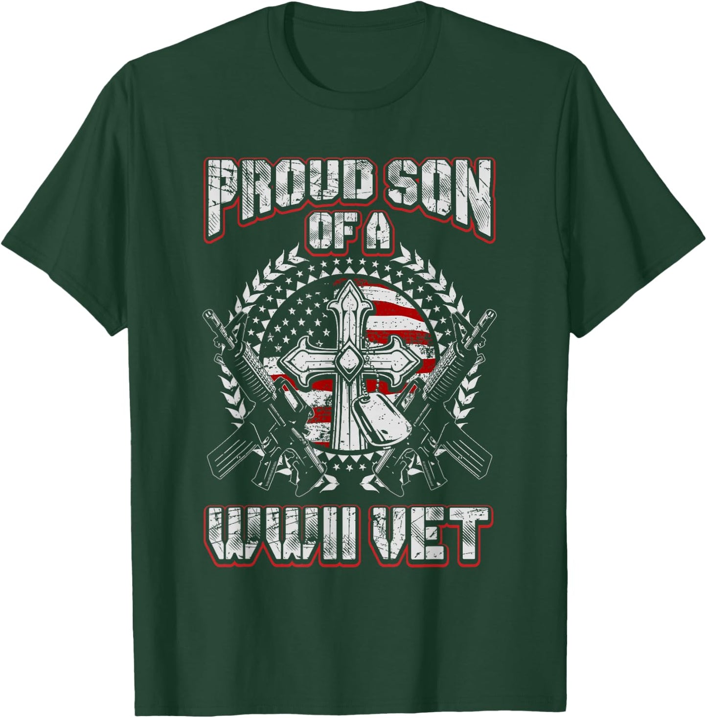 World War Two Veteran Proud Son of a WWII Vet T Shirt T-Shirt - T-Shirt | Forest