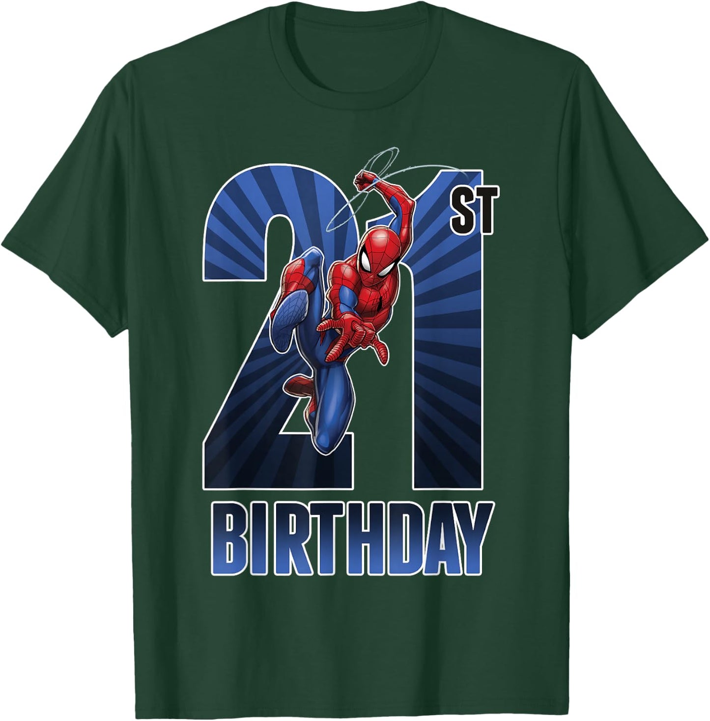 Marvel Spider-Man Swinging 21st Birthday Graphic T-Shirt - T-Shirt | Forest