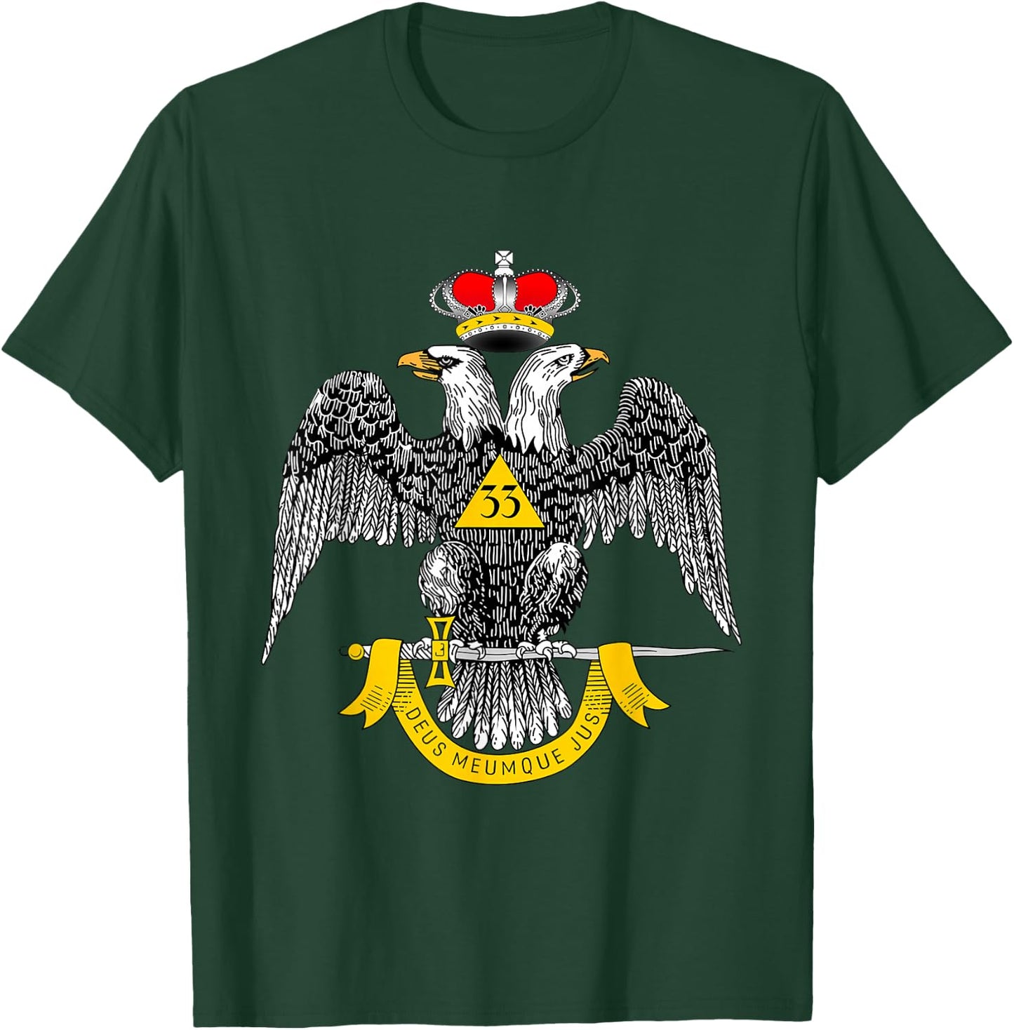 33rd Degree Mason T Shirt Masonic Scottish Rite Down T-Shirt - T-Shirt | Forest