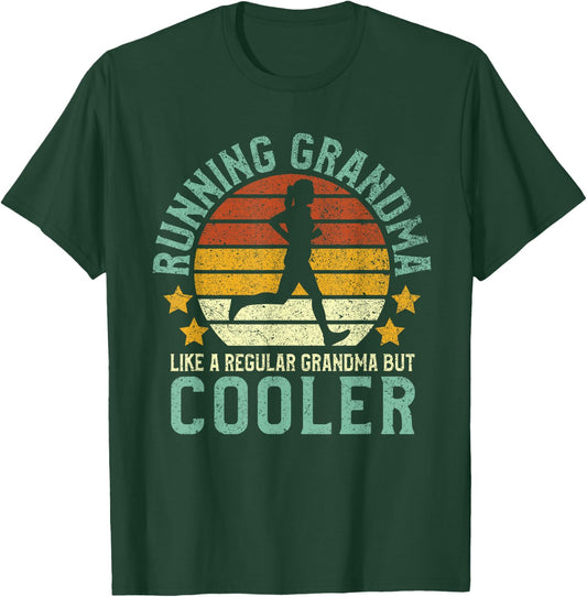 Running Grandma | Funny Grandmother 5k Marathon Runner Gift T-Shirt - T-Shirt | Forest