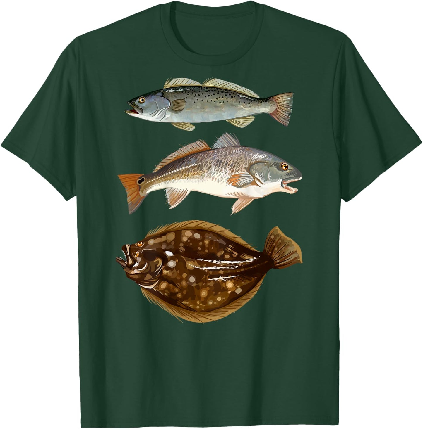 Texas Slam | Florida Slam | Carolina Slam Fishing T-Shirt - T-Shirt | Forest