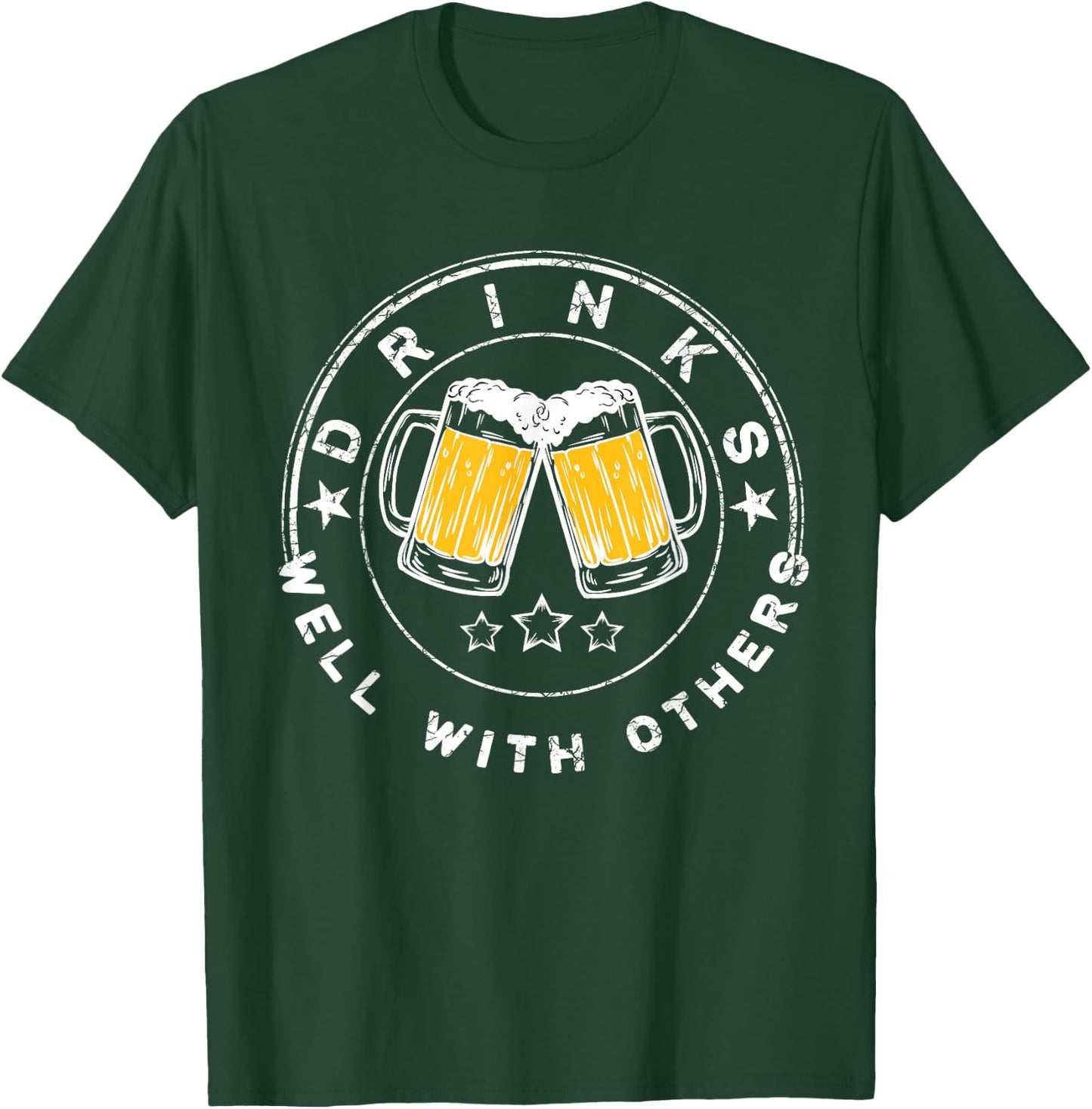 Drinks Well With Others Drinking Gift T-Shirt - T-Shirt | Forest