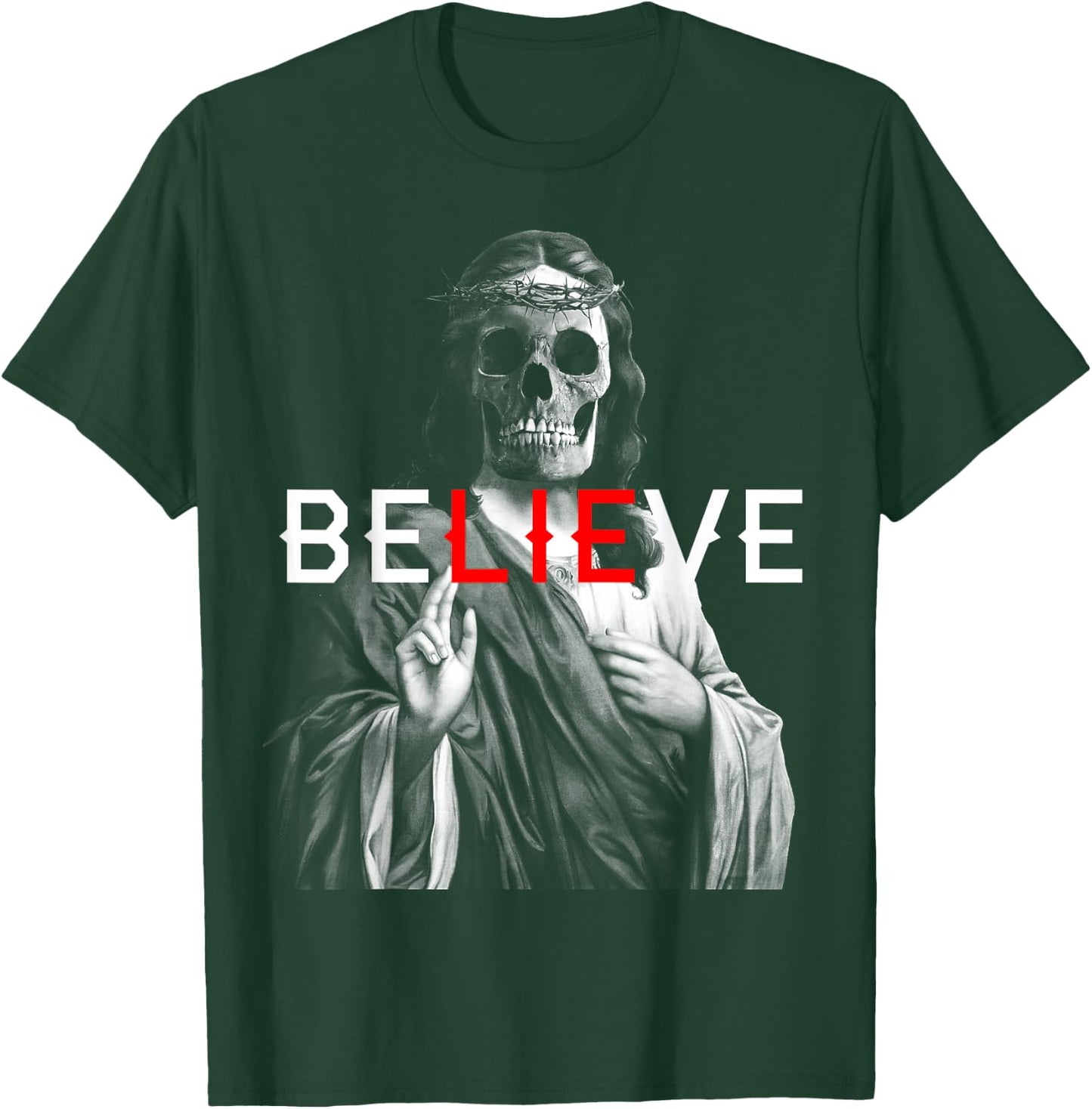 Blackcraft Antichrist Jesus Skull Believe Satan Atheist T-Shirt - T-Shirt | Forest