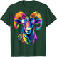 Colorful Bighorn Sheep Face Animal Lover Men Women Black T-Shirt - T-Shirt | Forest