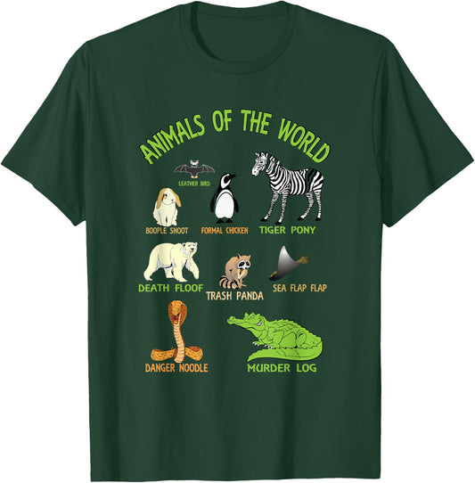 Funny Animals Of The World Names T-Shirt - T-Shirt | Forest