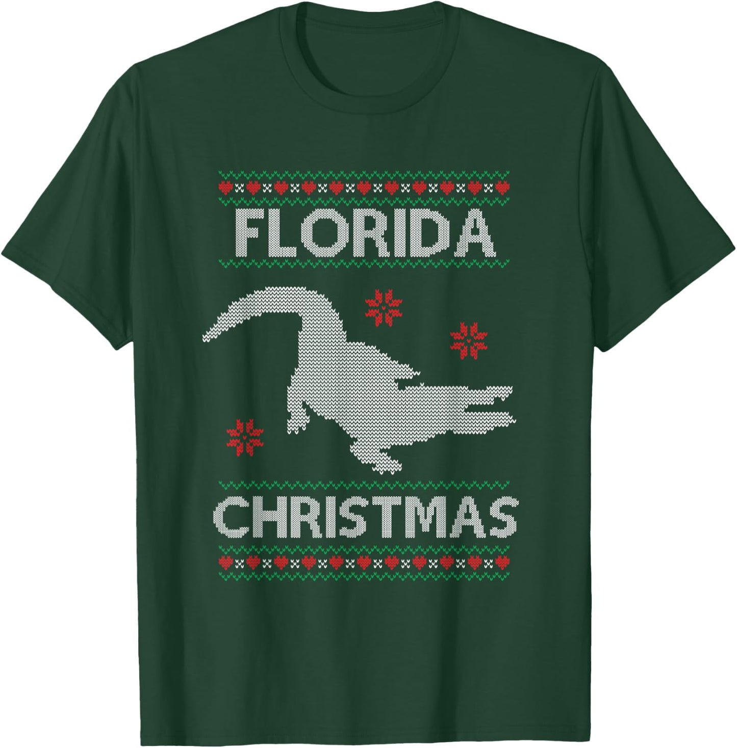 Funny Florida Christmas Holiday Ugly Sweater Style T-Shirt - T-Shirt | Forest