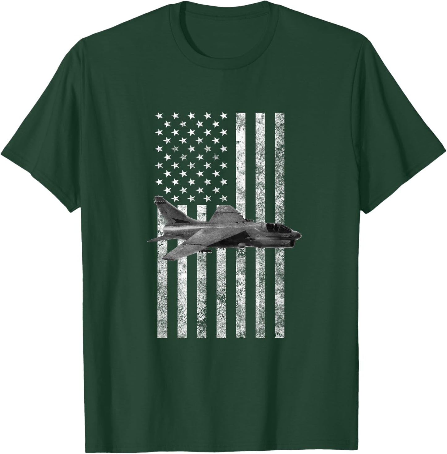 A-7 Corsair II USA American Flag - Military T-Shirt - T-Shirt | Forest