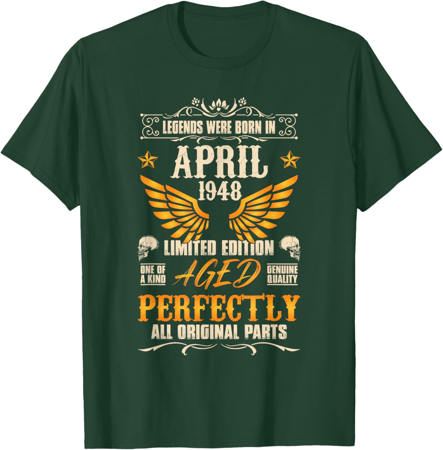 78rd Birthday Vintage Legends Born in 1948 78 Years April T-Shirt - T-Shirt | Forest