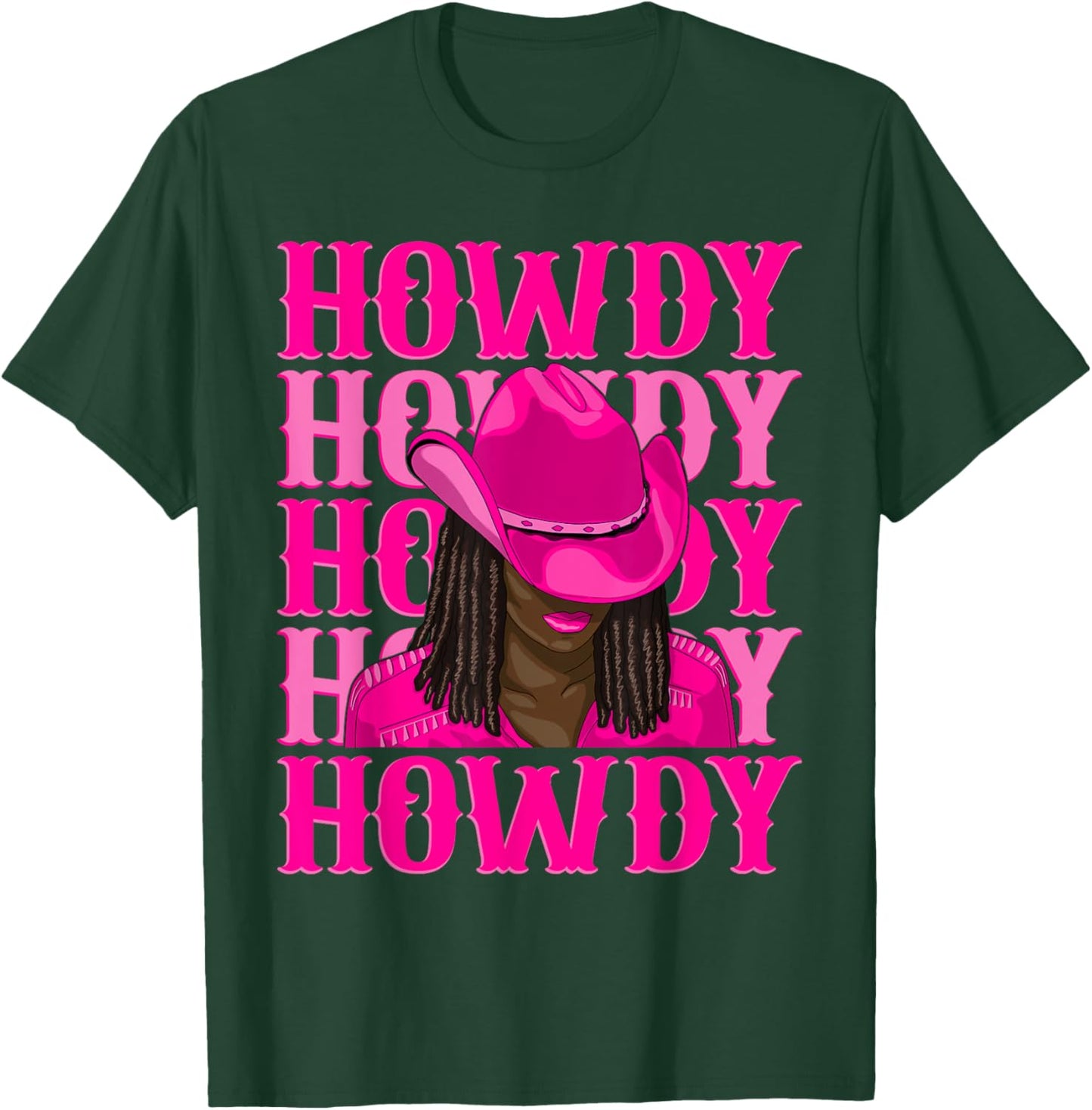 Howdy Western Black Cowgirl African American Black Women T-Shirt - T-Shirt | Forest