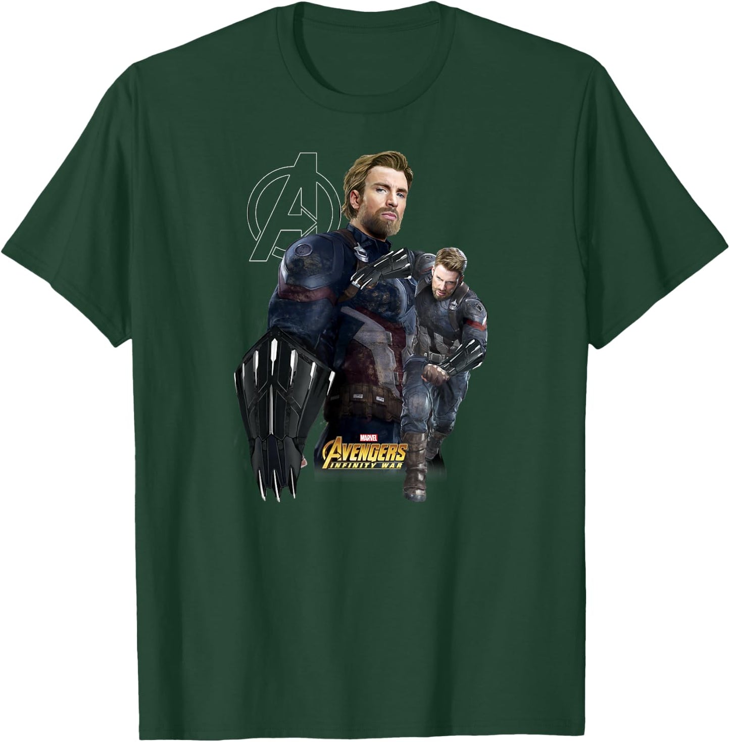 Marvel Infinity War Captain America Fierce Shield T-Shirt - T-Shirt | Forest