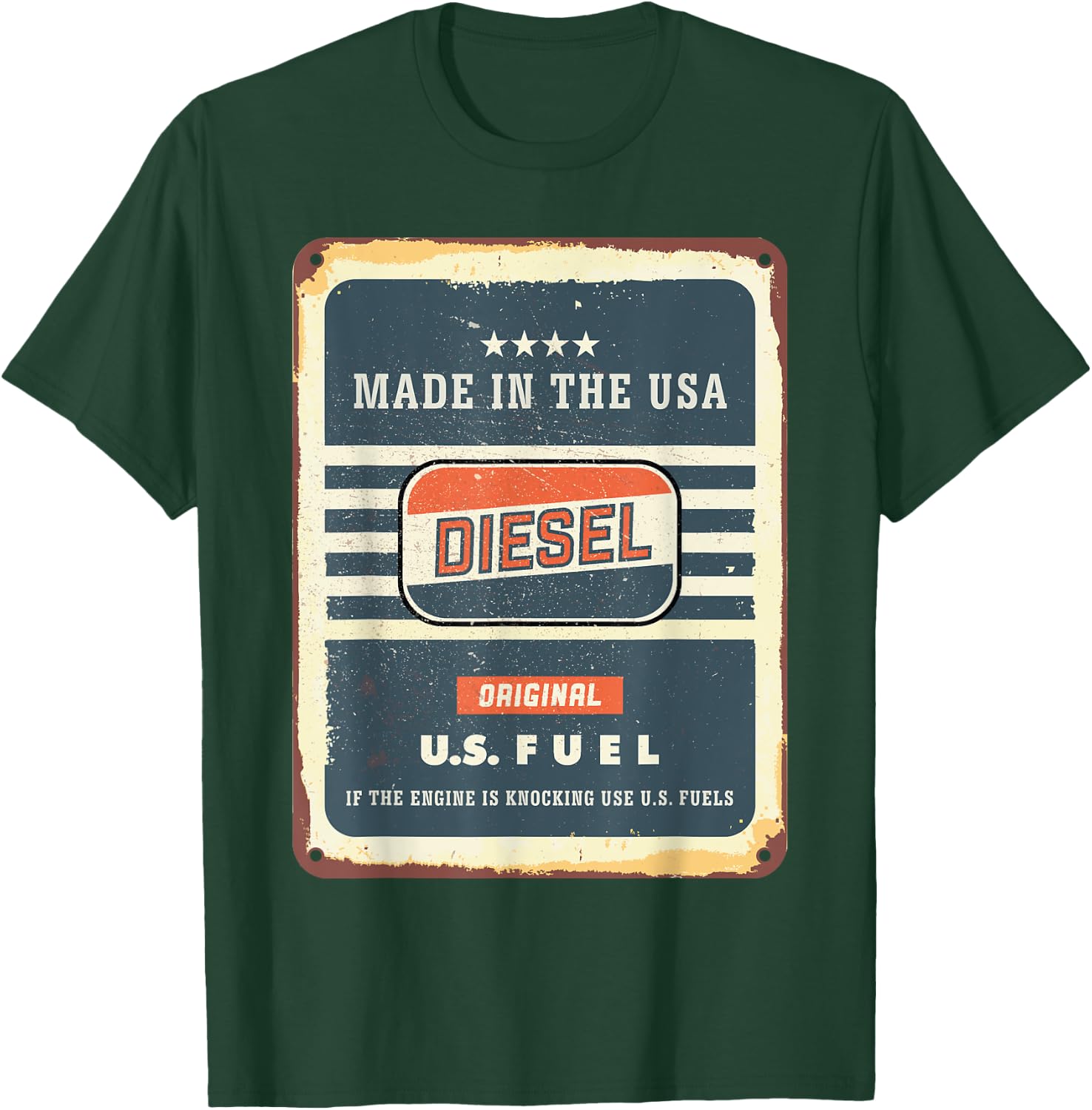 Vintage Diesel Fuel Sign Made in USA T-Shirt - T-Shirt | Forest