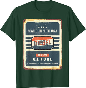 Vintage Diesel Fuel Sign Made in USA T-Shirt - T-Shirt | Forest