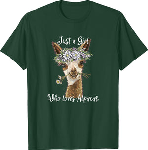 Just a Girl Who Love Alpacas T-Shirt - T-Shirt | Forest