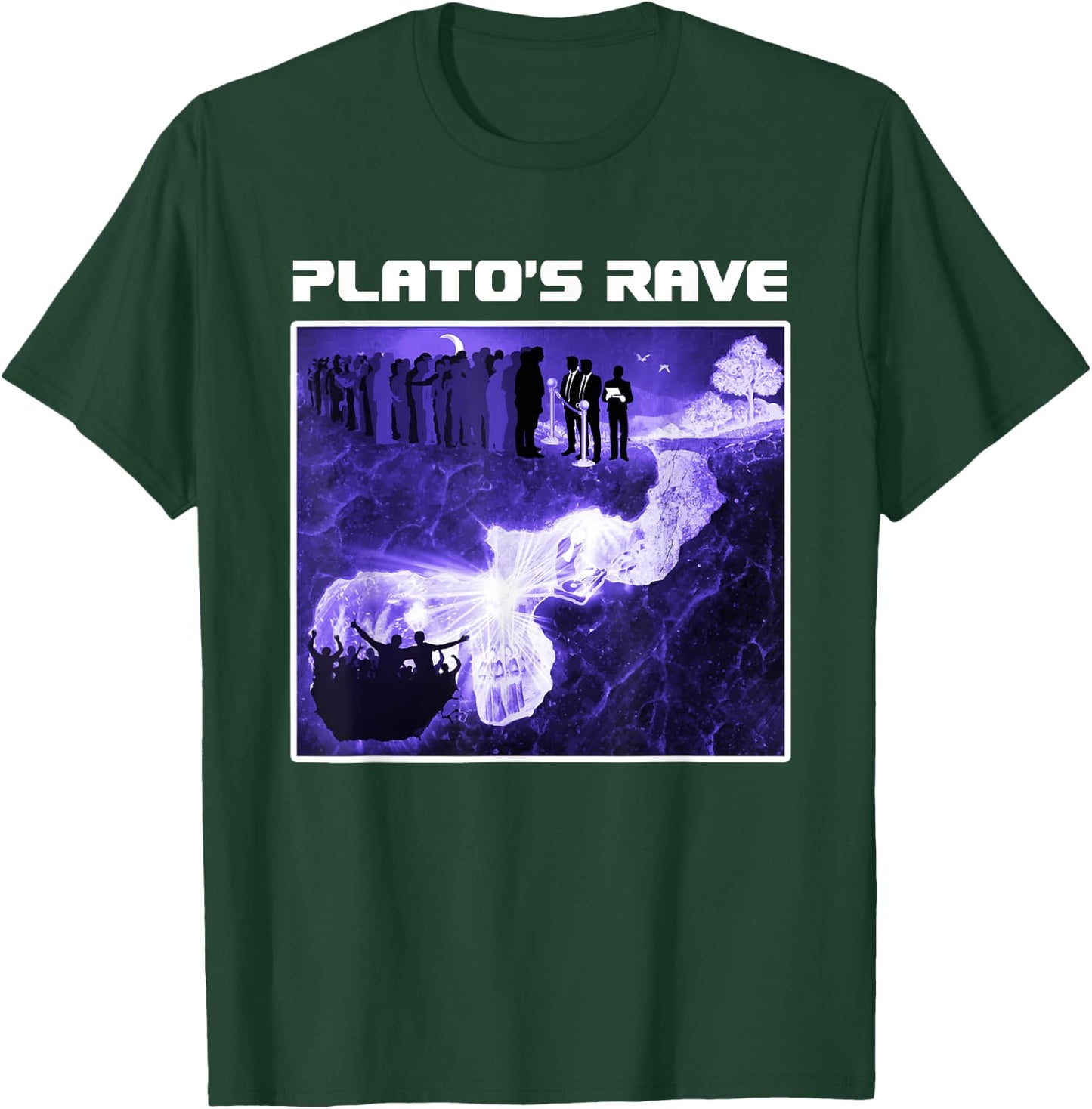 Plato's Rave - Cave Allegory - Funny Raver Philosopher T-Shirt - T-Shirt | Forest