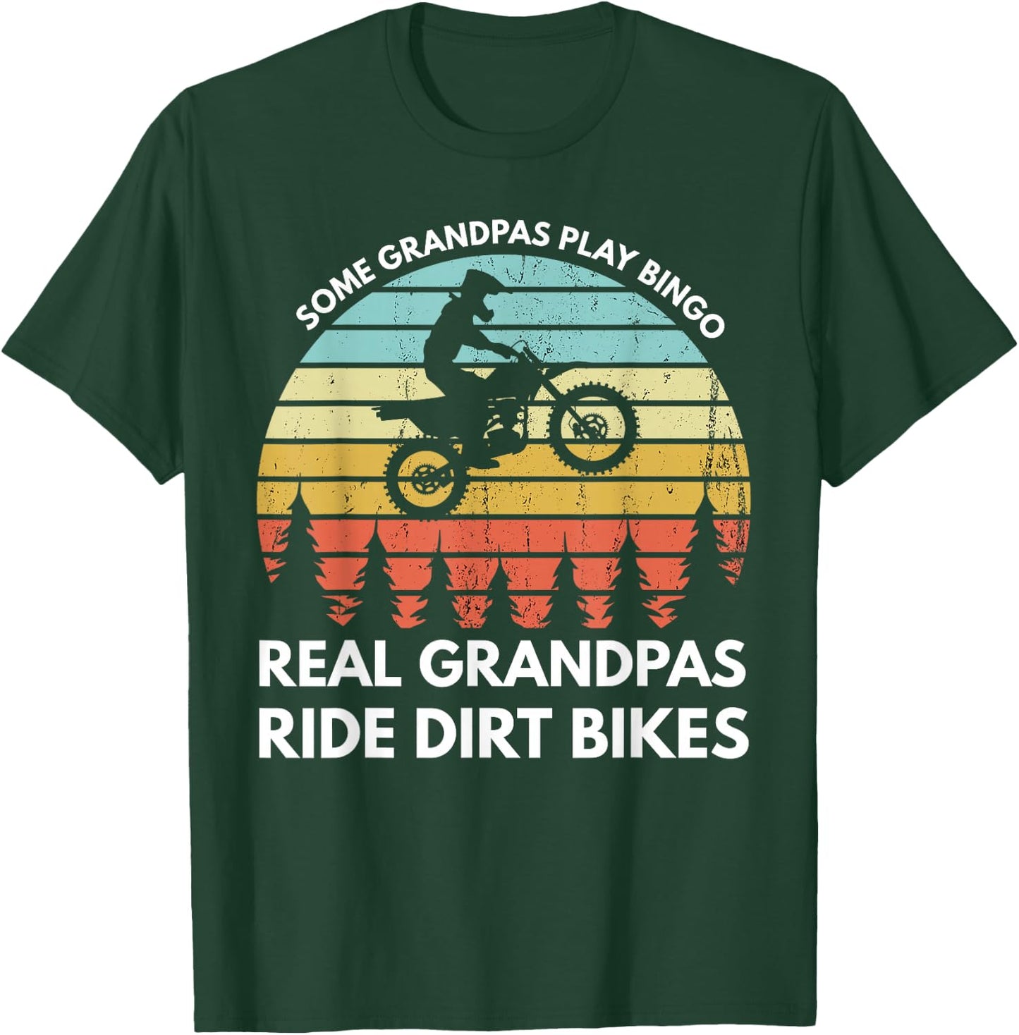 Funny Grandpa Motocross Dirt Bike Rider Motocross Braaap T-Shirt - T-Shirt | Forest
