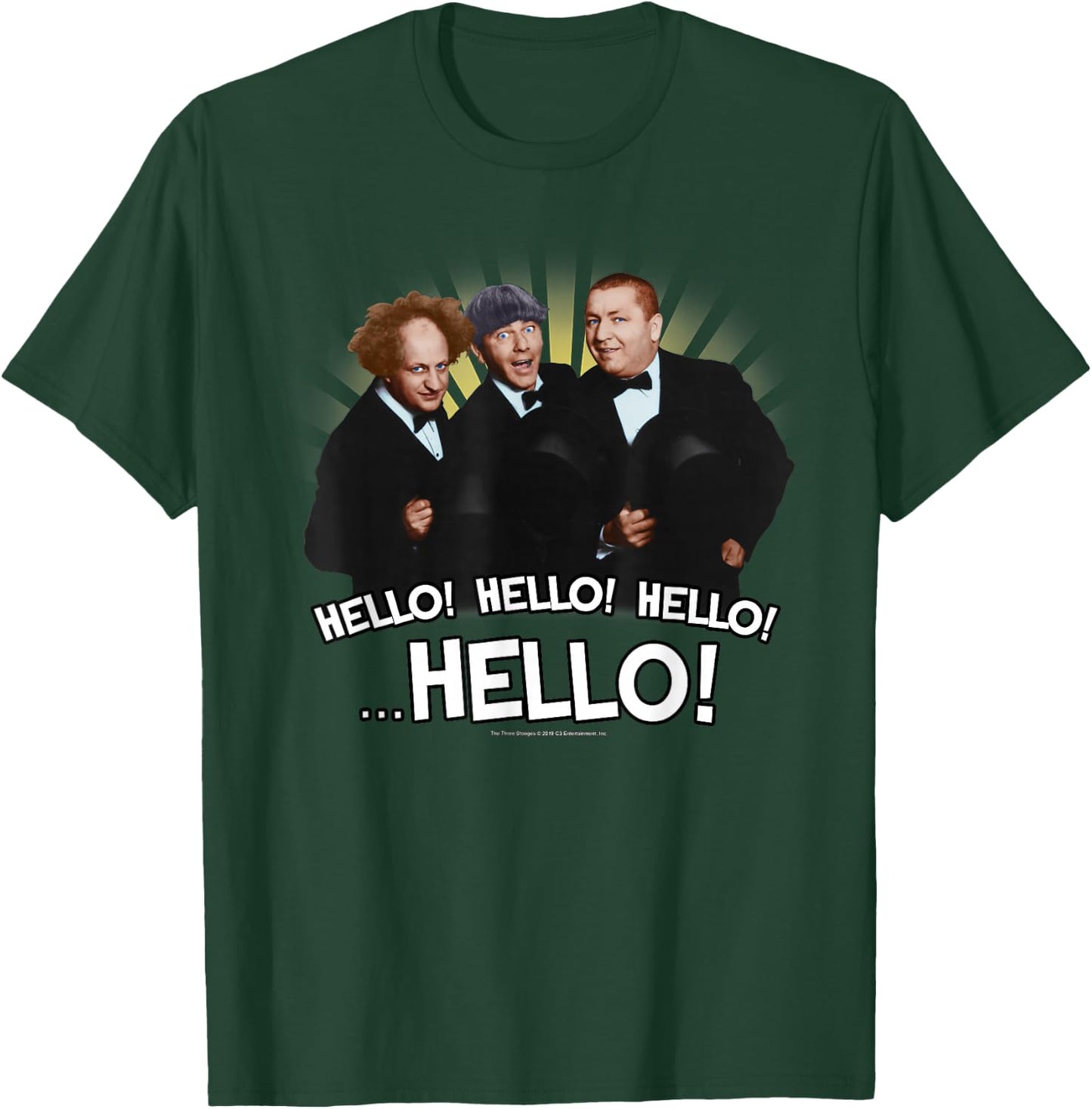 TTS- The Three Stooges Hello! Hello! Hello! ...Hello! T-Shirt - T-Shirt | Forest