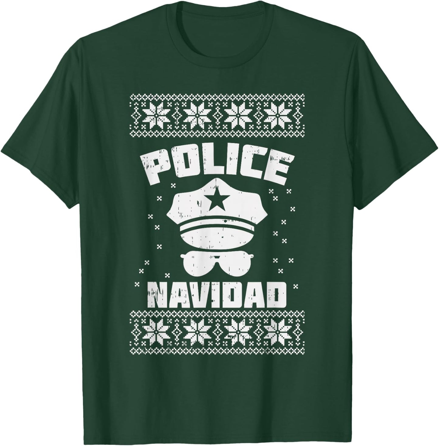 Police Navidad Shirt Christmas Cop Policeman Officer Gift T-Shirt - T-Shirt | Forest