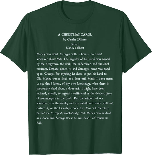A Christmas Carol Charles Dickens Book Reader Gift T-Shirt - T-Shirt | Forest